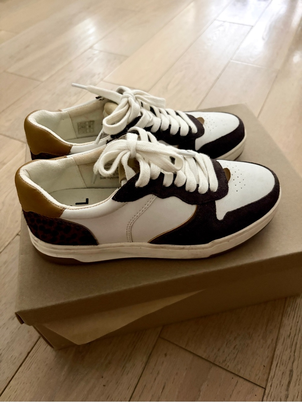 Madewell White, Brown & Tan Low-Top Sneakers